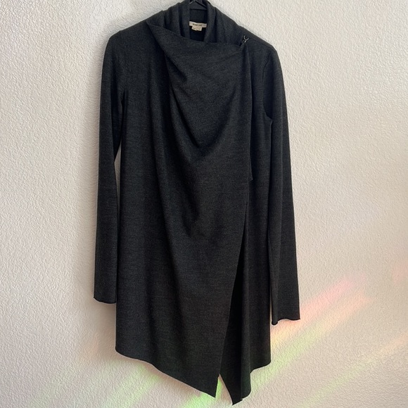 helmet lang wool draped cardigan - Picture 3 of 6